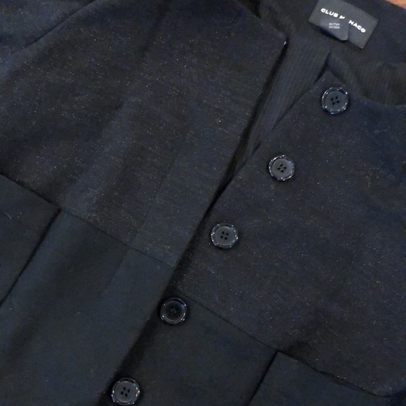 Club Monaco Black Cropped Shimmer Blazer 2 - Picture 5 of 9